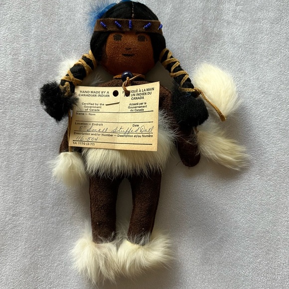 Vintage | Art | Vintage Leather Rabbit Fur Feathers Native Canadian ...